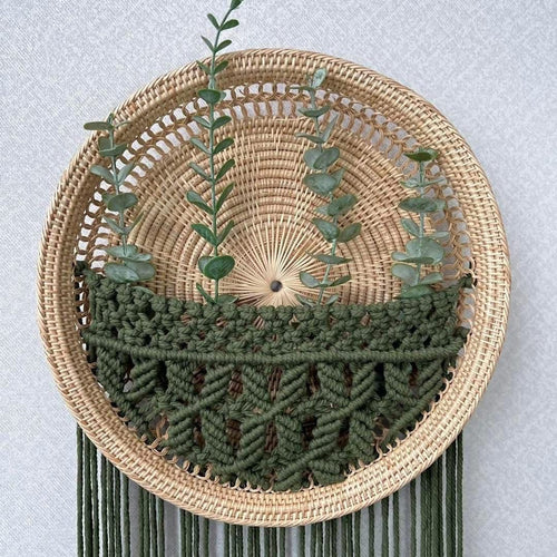 Handwoven Cambodian Macramé Wall Hanging – Phnom Penh Handmade Decor
